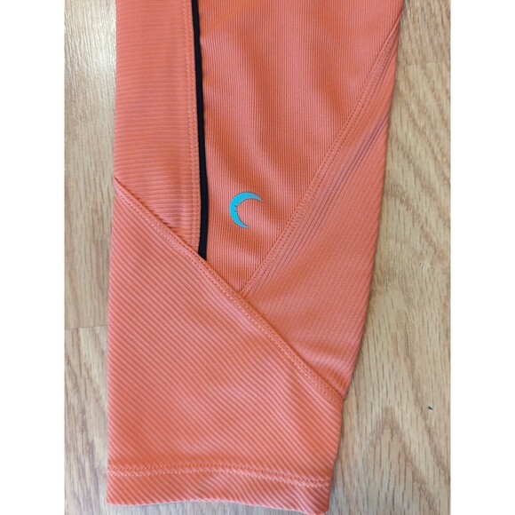 ZYIA Active Leggings Womens 12 Burnt Orange Premium 7/8 Ribbed Black Stripe - Picture 7 of 10